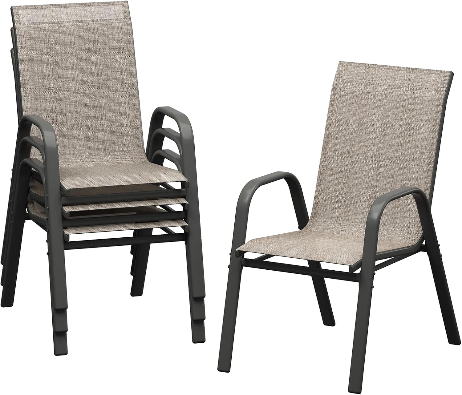 Outdoor Furniture Metal Chairs - Conjunto de 4 Cadeiras de Jantar