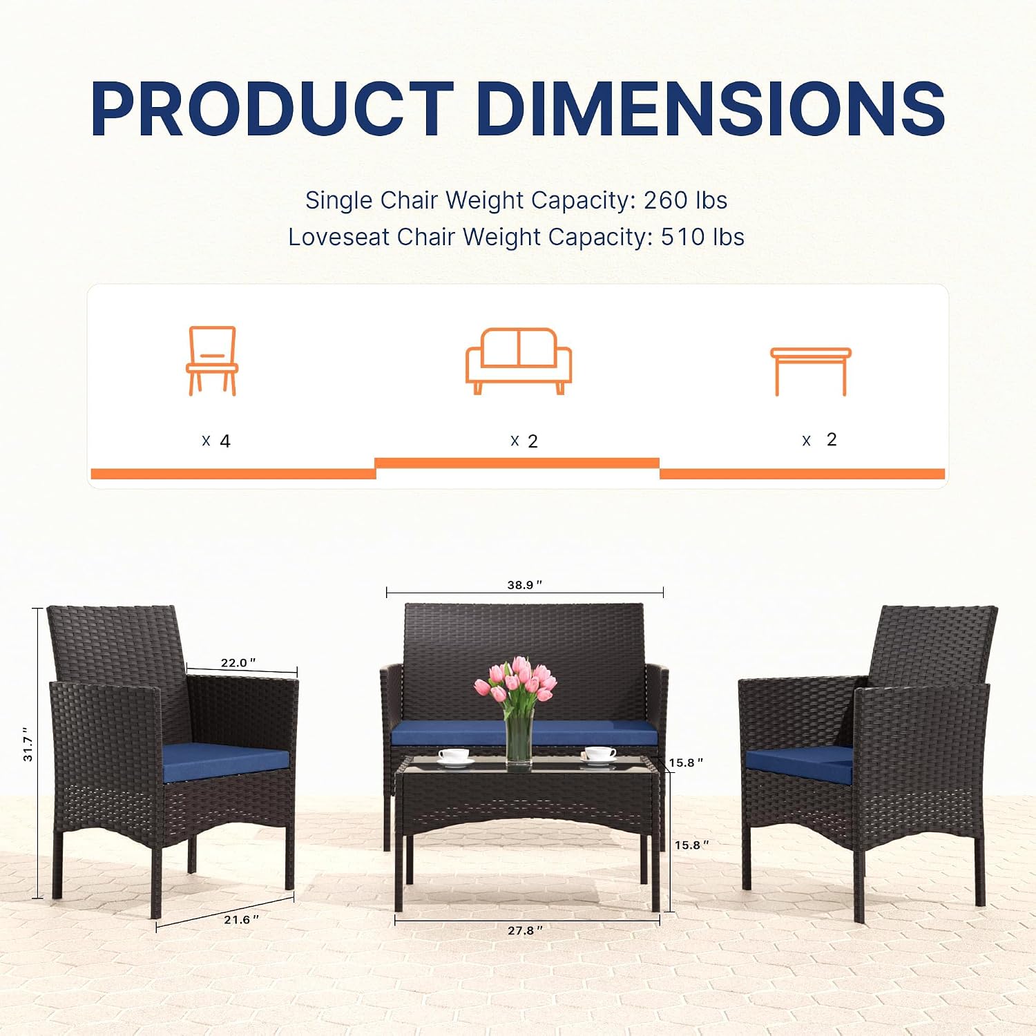 Conjunto de Móveis para Pátio  - Outdoor Furniture Metal Chairs avaliação e preço