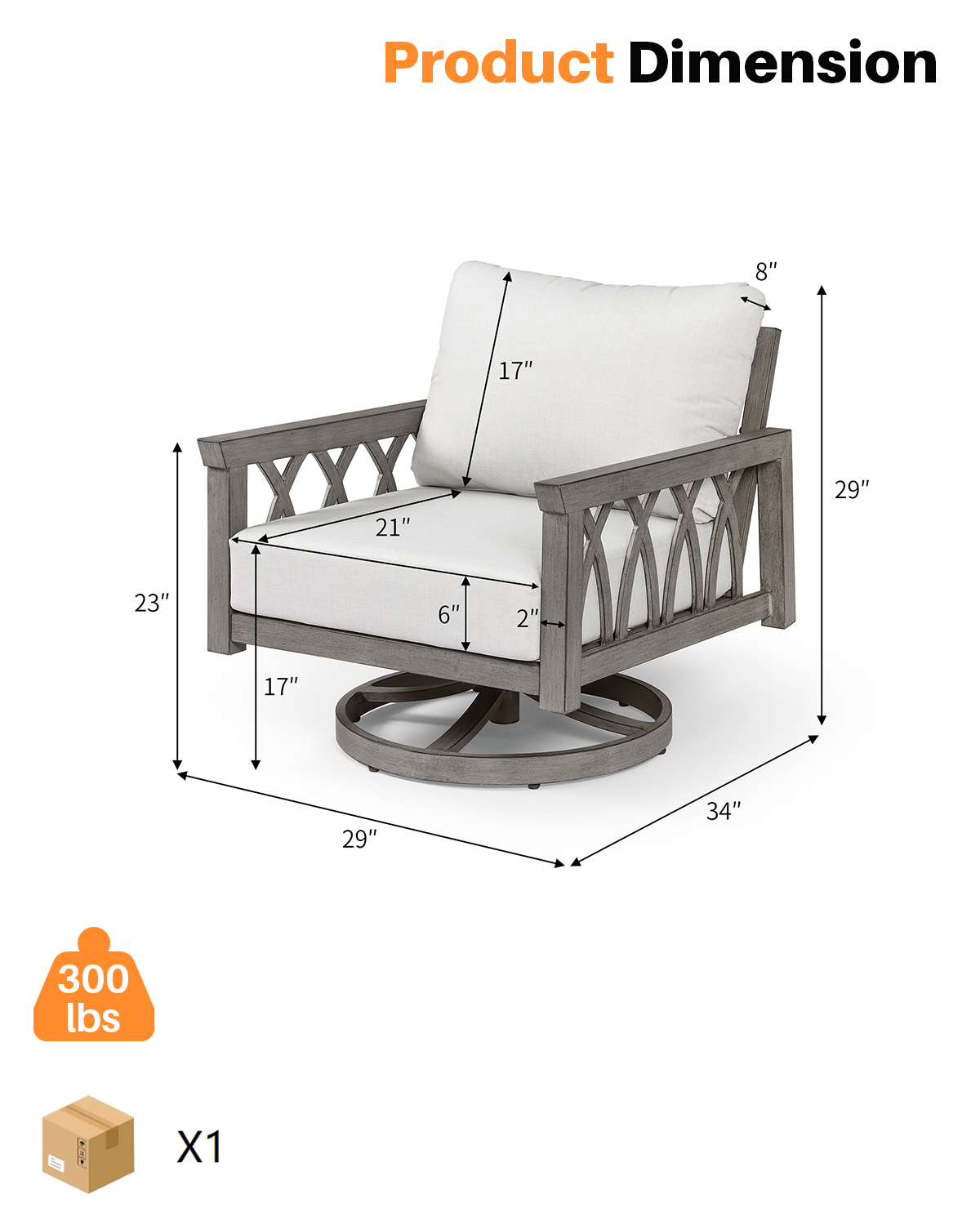 Poltrona giratória SeeHill, co - Outdoor Furniture Metal Chairs avaliação e preço