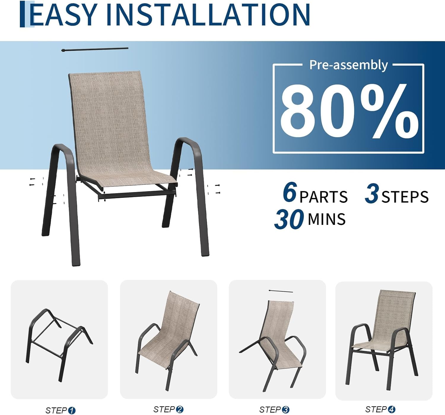 Conjunto de 4 Cadeiras de Jant - Outdoor Furniture Metal Chairs avaliação e preço