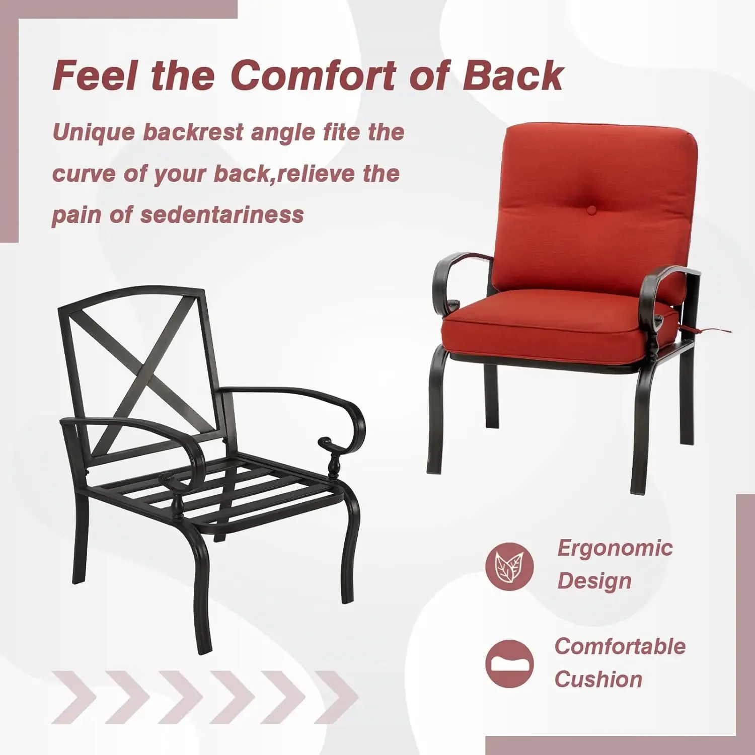 Cadeiras de Metal Vermelhas pa - Outdoor Furniture Metal Chairs avaliação e preço